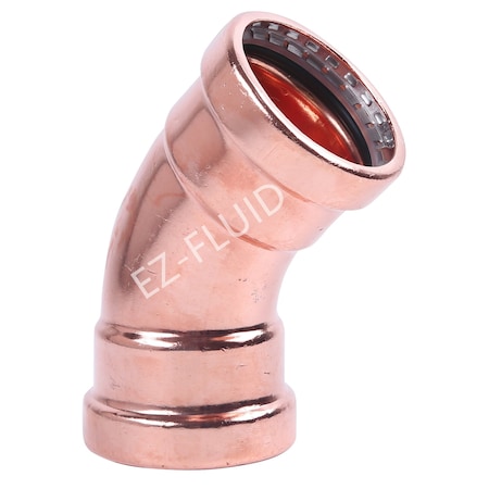 Ez-Fluid 3 P x P COPPER PRESS XL 45 Degrees ELBOW EZPE092